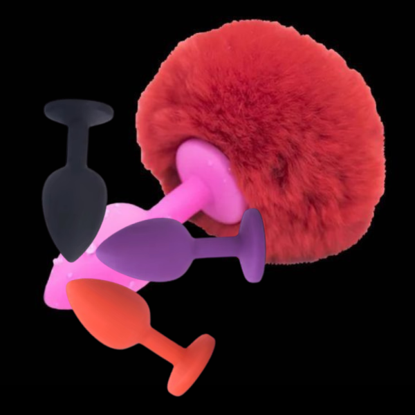 Plug Siliconado S Colores, Pom Pom Rojo !!!!