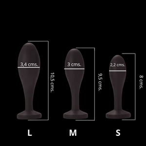 Kit Plug Anal Siliconado "La Gota Negra", Diadema Rosa - Imagen 2