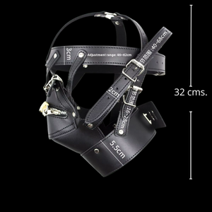 Capucha BDSM de Cuero Sintético con Cremallera y Candado - Imagen 2