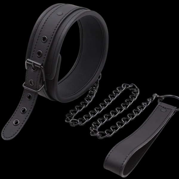 Collar de Bondage Acolchado con Cadena Desmontable