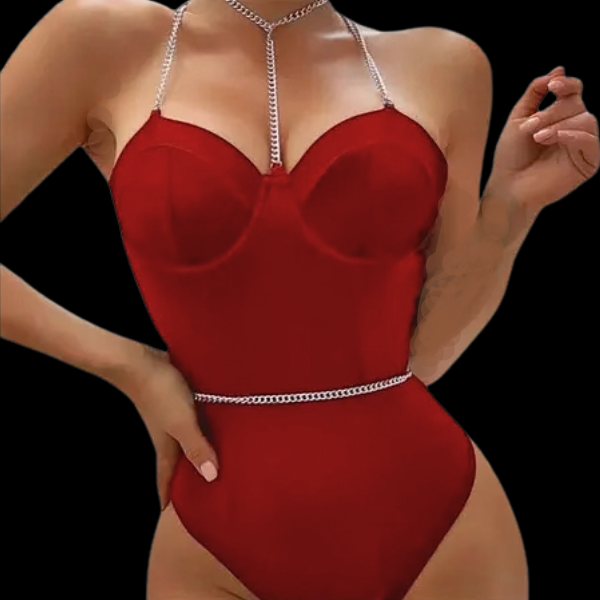 Body con Cadenas Sexy Rojo