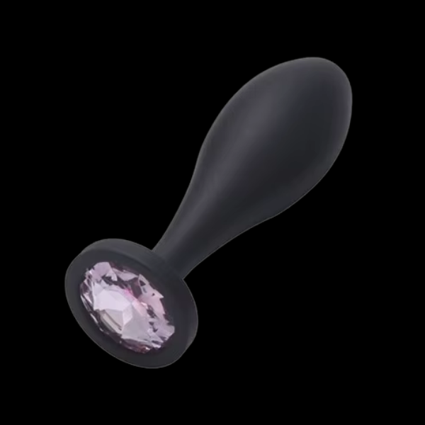 Plug Anal Siliconado "La Gota Negra", Diadema Rosa L