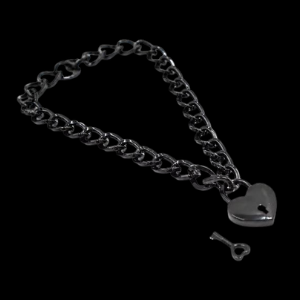 Collar Candado de Corazón Negro - Imagen 3