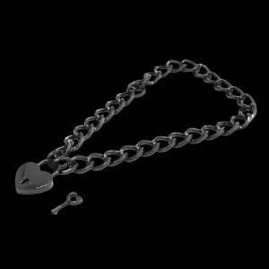 Collar Candado de Corazón Negro - Imagen 2